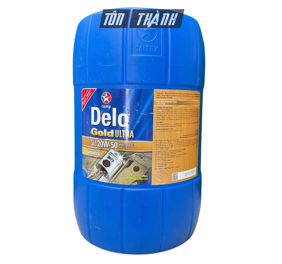 Dầu Nhớt Caltex Delo Gold Ultra SAE 20W-50 API CI-4 Turbo (25 Lít)