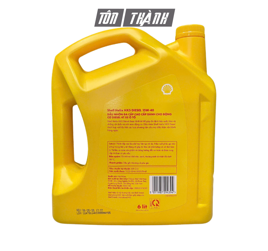 Dầu nhớt Shell Helix HX5 Diesel 15W40 6L (Dùng cho động cơ máy dầu)