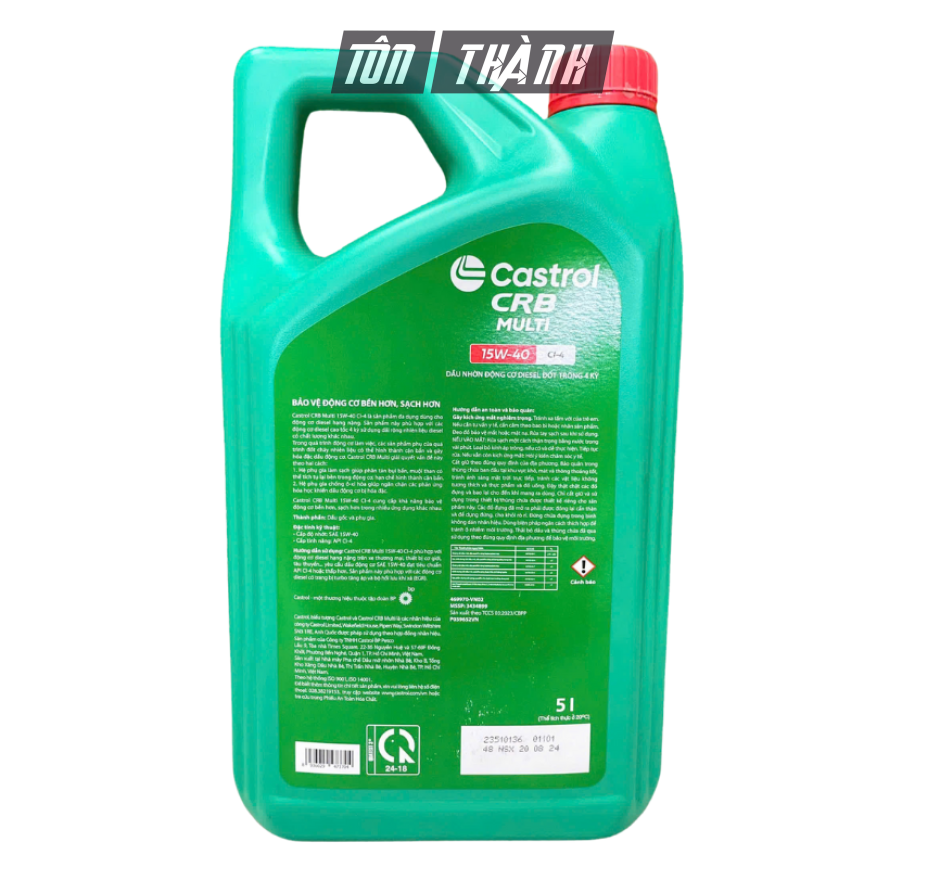 DẦU NHỚT ĐỘNG CƠ CASTROL CRB MULTI 15W-40 CI-4 (5 LÍT)