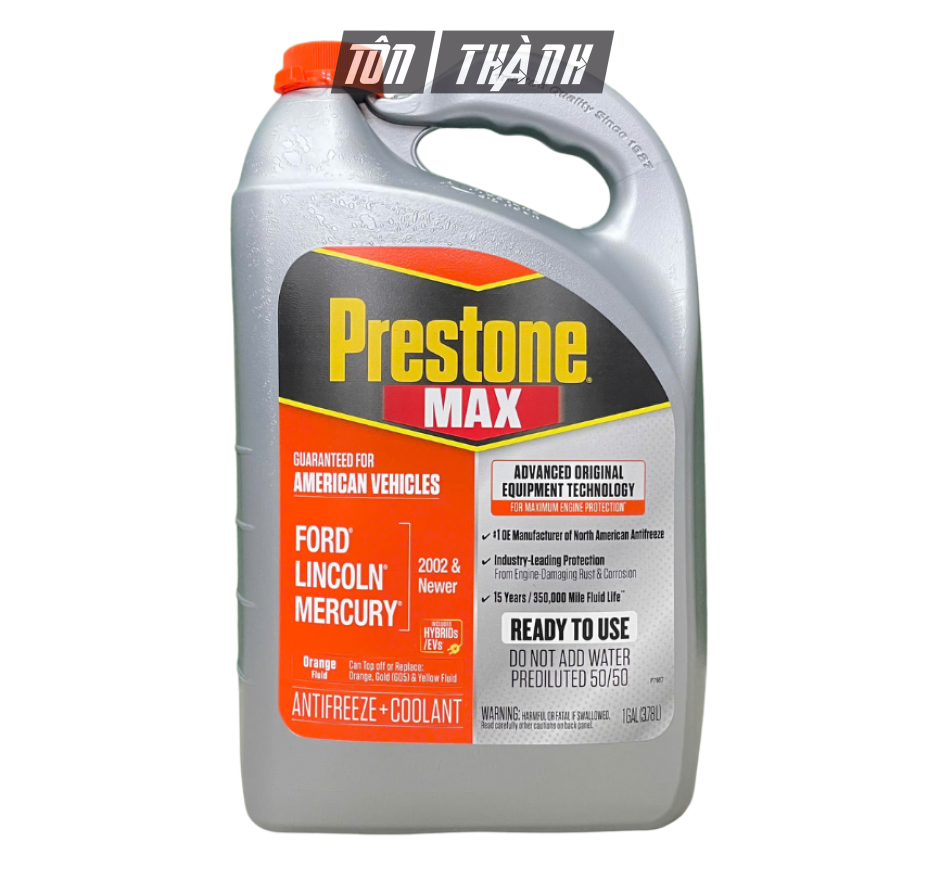 NƯỚC LÀM MÁT XE Ô TÔ MÀU CAM PRESTONE 50/50 (3.78 LÍT)