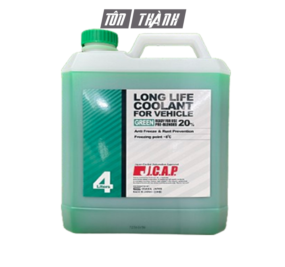 NƯỚC GIẢI NHIỆT LÀM MÁT ĐỘNG CƠ J.C.A.P XE Ô TÔ DU LỊCH XANH (4 LÍT)