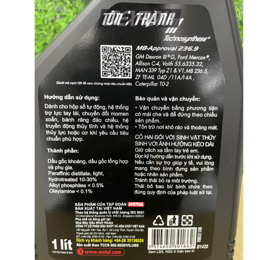 DẦU NHỚT HỘP SỐ TỰ ĐỘNG TRỢ LỰC TAY LÁI MOTUL DEXRON III (1 LÍT)