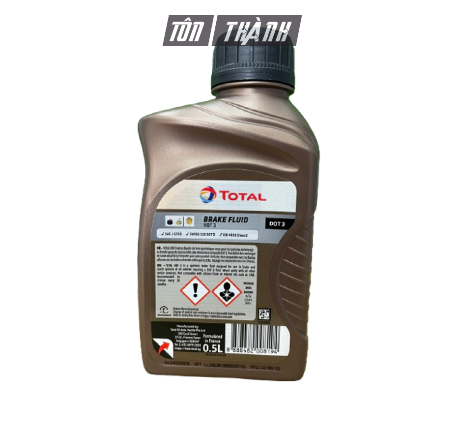 DẦU PHANH CAO CẤP TỔNG HỢP TOTAL HBF3 DOT 3 (500ML)
